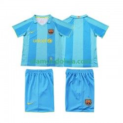 Camisola FC Barcelona 2007 Retro Criança Equipamento Segundo 2008 Manga Curta